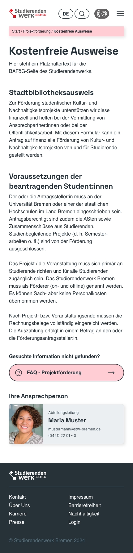 Projektförderung Detail
